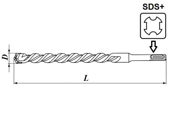 Бур по бетону, 20 x 260 мм, SDS PLUS// Matrix